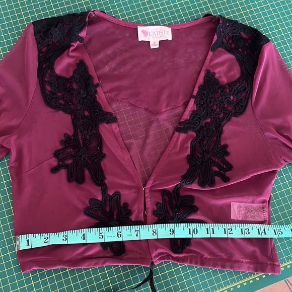 Burgundy Lace Blouse - Picture 8 of 9